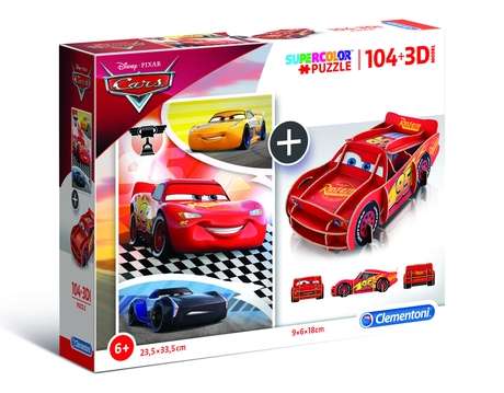 Clementoni 20160   104 Teile Puzzle   3D Modell   Cars