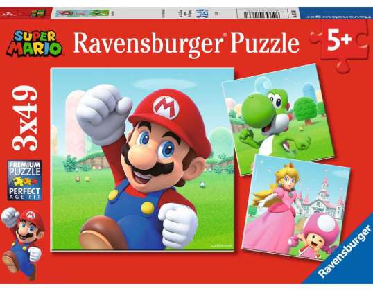 Ravensburger 05186 - Super Mario - Puzzle 3x49 dieliky