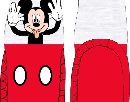 Disney Mickey Mouse Sapatilha Socks Tamanho 23 28