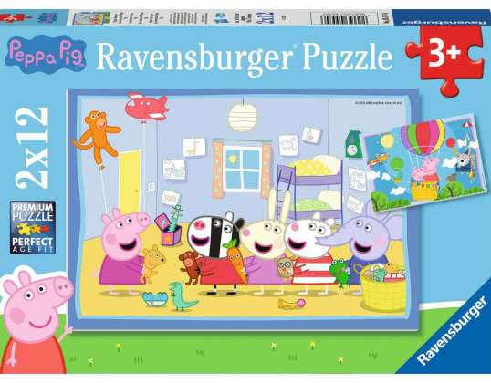 Ravensburger 05574 - Peppa Pig - Peppa’s Adventure - Puzzle - 2x12 pièces