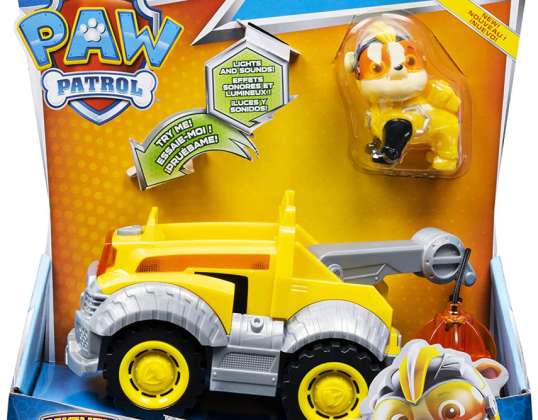 Spin Master 26728 - Paw Patrol Mighty Pups Super Paws Baustellenauto mit Rubble-Figur