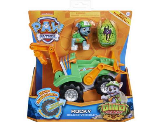 Spin Master 31400 - Pata Patrol Dino Rescue Rocky's Base Vehicle with Retract Mechanism