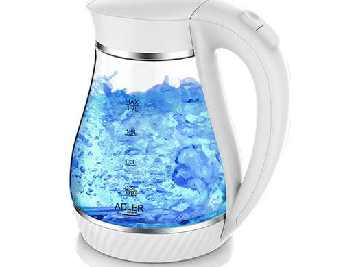 Adler AD 1274 1.7L glass kettle WHITE