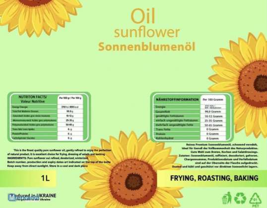 Zonnebloemolie 1L flessen container verkoop