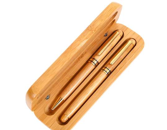 2-teiliges Bambus-Kugelschreiber-Business-Set