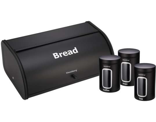 KLAUSBERG KB-7098 Bread Box Set with Matching Containers for Kitchen Storage