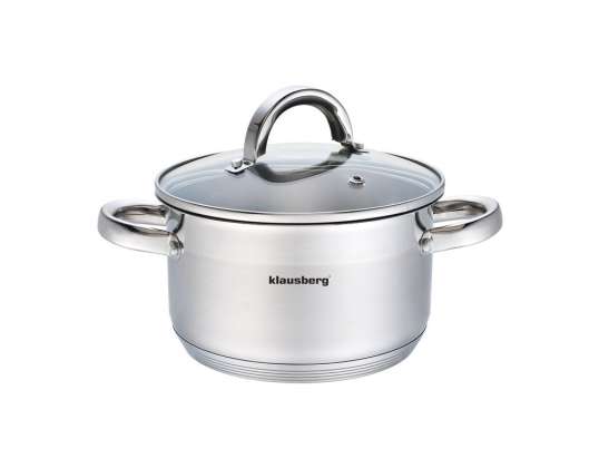 Klausberg Stainless Steel Casserole with Lid - 18cm, 2.6L, Induction Compatible KB-7123