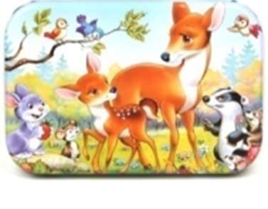 Children's fairy-tale puzzle in a tin, forest animals, 60 pieces