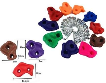 Mangos de piedras trepadoras para escalada infantil, tornillos coloridos de 10 piezas