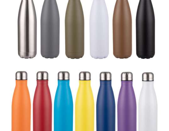 Botellas de agua de doble aislamiento de acero inoxidable de 500 ml disponibles en 12 colores