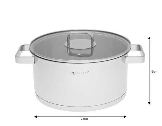 24CM CASSEROLE WITH LID - MADE OF 18/10 Cr-Ni stainless steel, KASSEL
