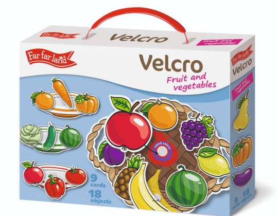 VELCRO Fruits et légumes. Jeu de société éducatif pour les enfants 1+ avec velcro et éléments en plastique