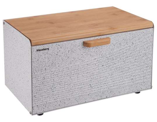 Bread box, steel, white marble, Klausberg KB-7466