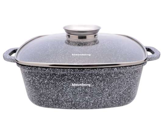 Non-Stick Coated Die-Cast Aluminum Pot with Aroma Knob &amp; Tempered Glass Lid - 6.5L