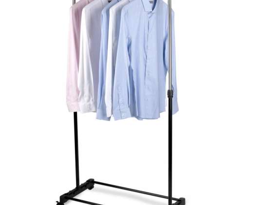 Alpina Black Metal Clothes Rack with Wheels 78x41x93 158cm