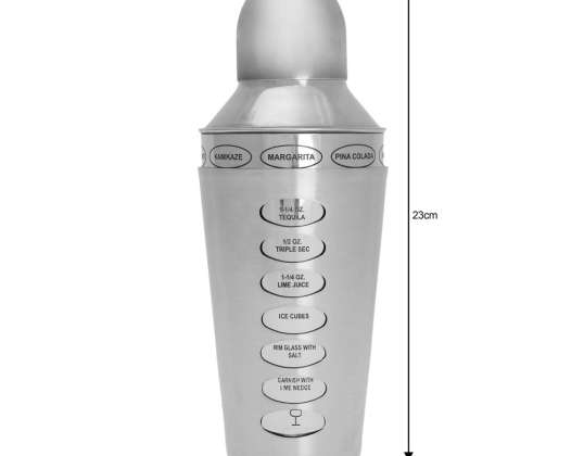Cocktail shaker with recipe, steel 0,6l Kinghoff