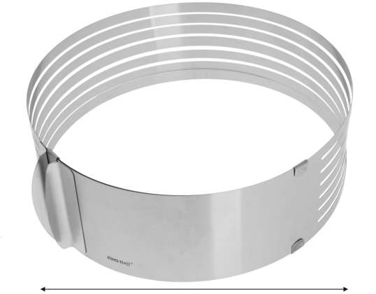 KINGHoff Aço Inoxidável Cake Ring set, 3 tamanhos ajustáveis, Ø24-30cm x 8.5cm