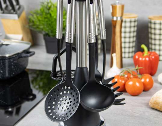 Kitchen serving utensils, set of 7 elements, nylon-steel Kinghoff