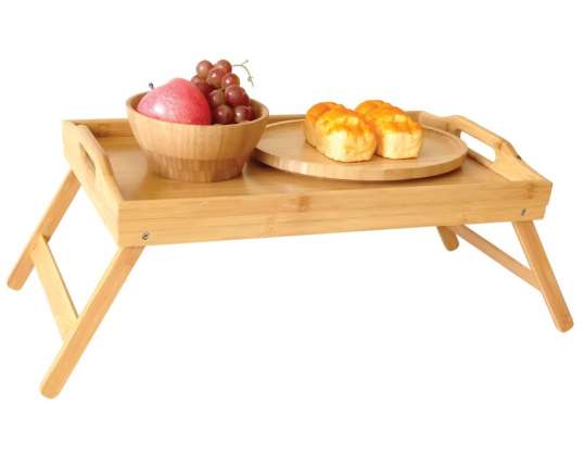 Столик для сніданку, бамбуковий лоток, 50х30х7см Кінггофф KH-1502