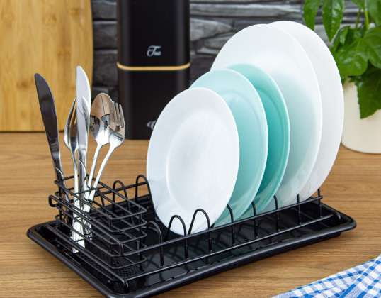 38cm Stylish &amp; Protective Kitchen Dish Rack for Wholesale - Powder-Coated Metal &amp; Colorful Wire Base