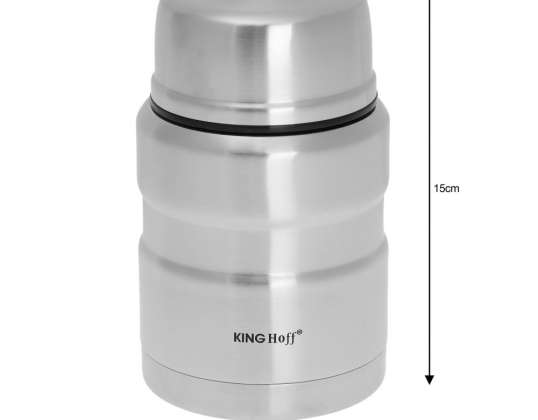 Patvarus maisto termosas, plienas, 0.5L KINGHoff KH-1457, aukštos kokybės nerūdijantis plienas