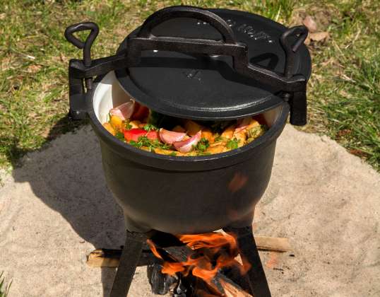Cast Iron camping casserole with enamel coating 4L Kinghoff KH-2241