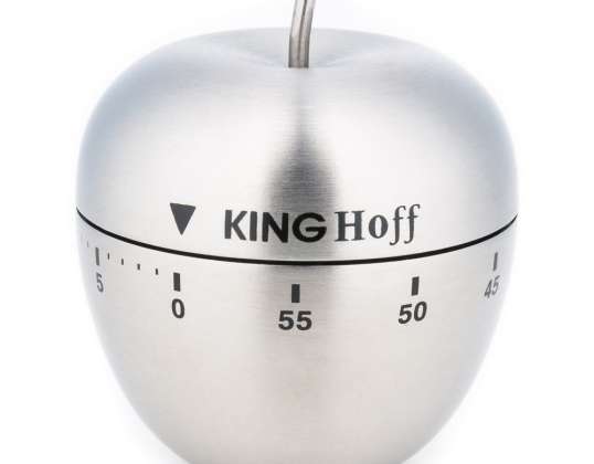 Kinghoff Stainless Steel Mechanical Kitchen Timer | 60-Minute Precision Cooking Timer