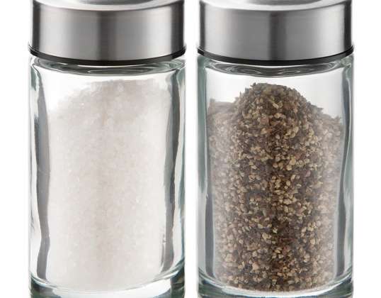 Елегантен комплект шейкъри за сол и пипер KINGHoff KH-1642 - 50 мл Метални и стъклени шейкъри за кухня