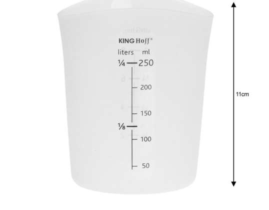 Copo de medição de silicone flexível, 250ml Kinghoff