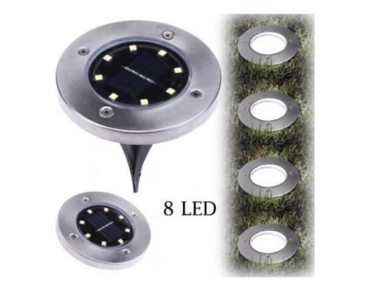 Éclairage solaire de jardin - Ensemble de disques lumineux à lampe solaire à 8 LED - Éclairage extérieur durable