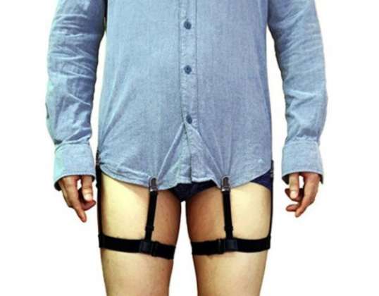 Bretelles noires pour hommes pour un rangement sûr de la chemise - Paquet de 2, ajustement confortable réglable