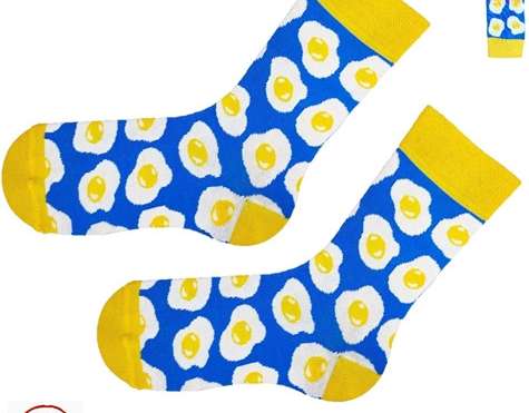 Funny/Crazy Socken - EGG-Muster - Polnische Produktion - Größen 39-42, 43-46