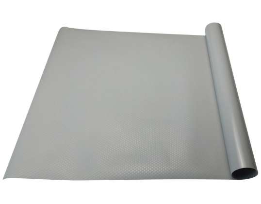 Versátil alfombra antideslizante gris de 50x300 cm para protección de muebles y revestimiento de estantes