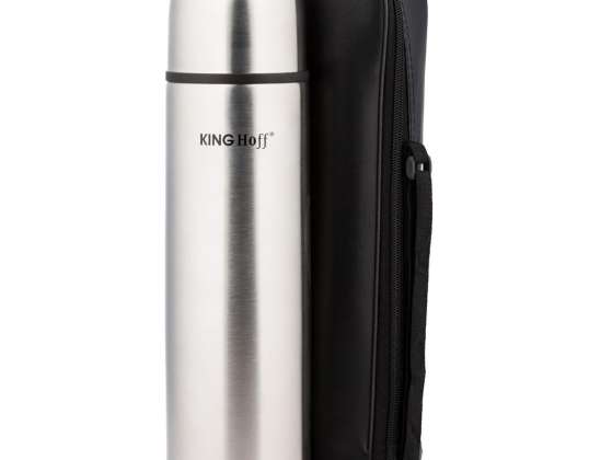 Kinghoff 1L Stainless Steel Thermos - Durable Double-Walled Insulation for Temperature Retention