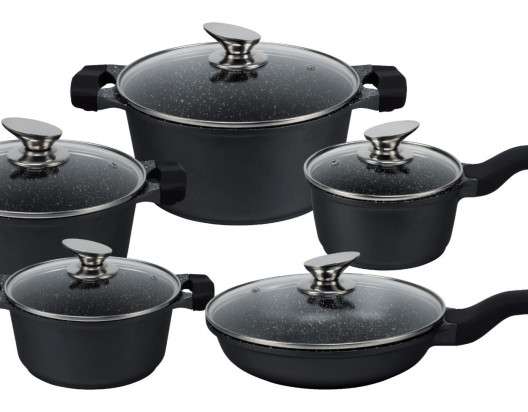 EB-5650 Edënberg Black Line - 10-Piece Luxury Cookware Set of Forged