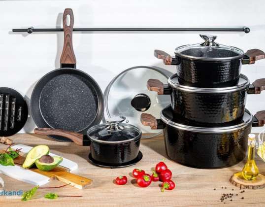 EB-5651 Edënbërg Black Line - 12-piece Luxury Cookware Set of Forged