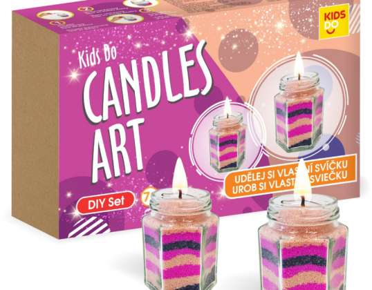DIY Candle Art set. Homemade decoration. Creative set for kids 5+