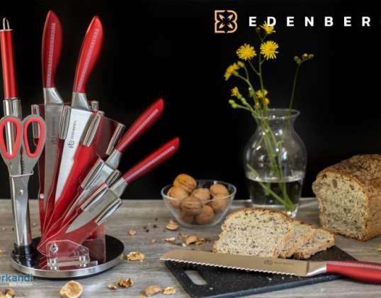 EB-911 Edënbërg Red Line - Knife Set with Luxury Knife Holder