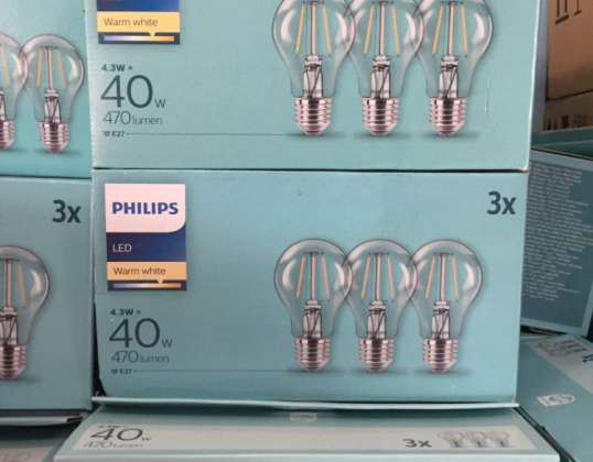 LED spuldze PHILIPS A60 4.3W E27 2700K