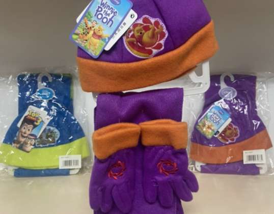 Kış Seti 3 parça Disney eldiven, eşarp ve şapka lisanslı ürün