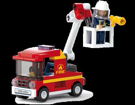 Sluban M38-B0622A - Jucarii pentru constructii - Seria de foc camion mic cu scara