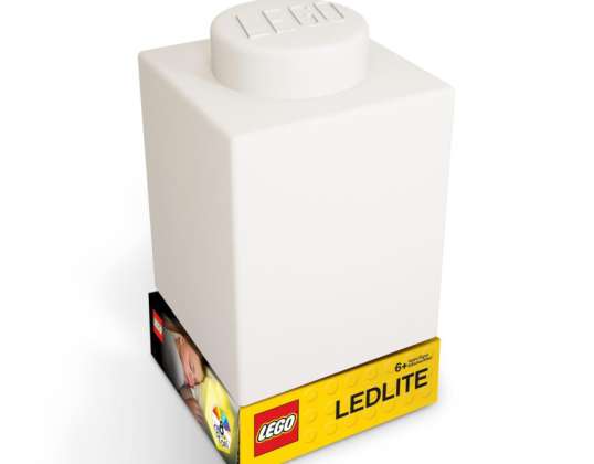 ® LEGO Classic - Luz nocturna de silicona de ladrillo de Lego - Color Blanco