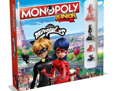 Winning Moves 45601 - Monopoly Junior - Miraculous-Lady Bug & Cat Noir