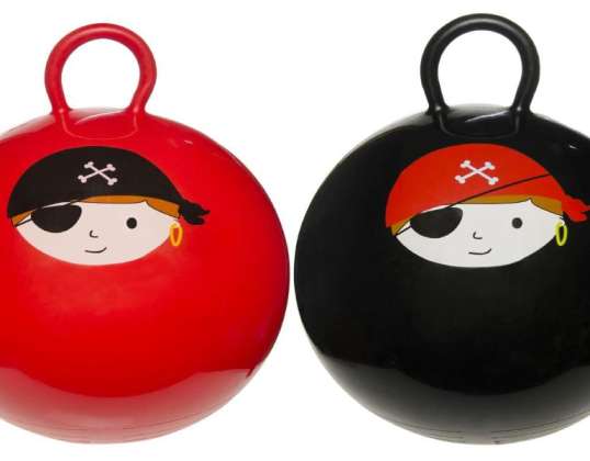 Bouncy Ball - Piraat - Zwart/Rood 46cm Skippy Ball