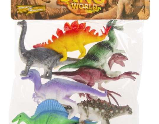 Dinosaurus in zak 8 stuks - Dinosaurus Speelgoed - Afmeting: 16 x 10 x 4,5 cm - Niet geschikt voor kinderen jonger dan 36 maanden