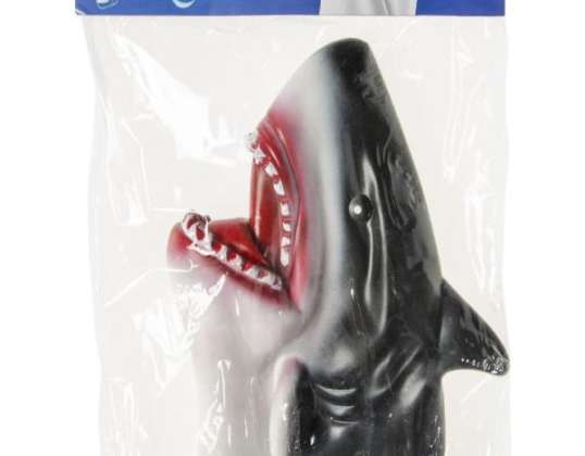 Kézi báb cápa fekete-fehér 17 cm