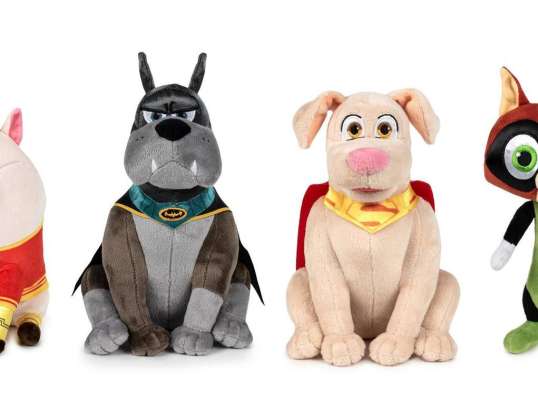 DC League of Super Pets - Surtido de figuras de peluche surtido de 4 veces 27 cm 