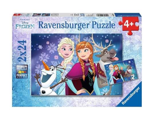 Disney Frozen - 2x24 stukjes puzzel "Northern Lights"