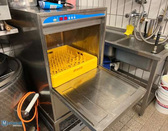 Auction: Industrial dishwasher (on a stainless steel base)