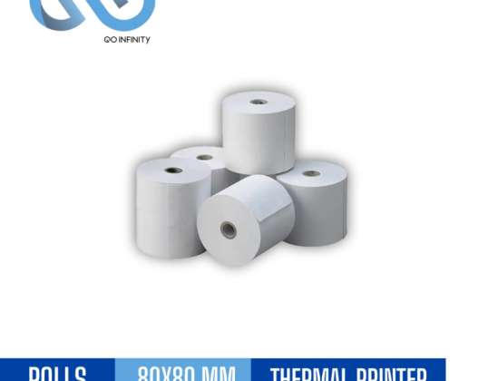 50.000 x Thermal Paper Rolls 80x80MM, GSM: 65, BPA: Free, Thermal Printer Rolls